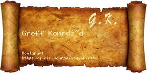 Greff Konrád névjegykártya